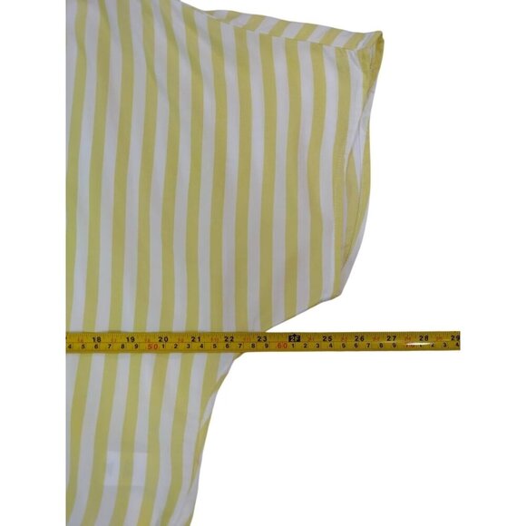 Beachlunchlounge Womens Yellow & White Striped Short Sleeve Crop Top S. - Picture 8 of 9